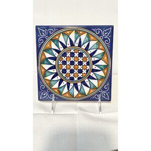 SBERNA DERUTA Italy Hand Painted Tile Wall Plaque 6”